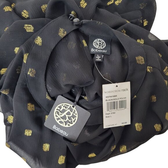 Bobeau Sheer Black and Gold Polka Dot Mini Dress New with Tag - Picture 4 of 4